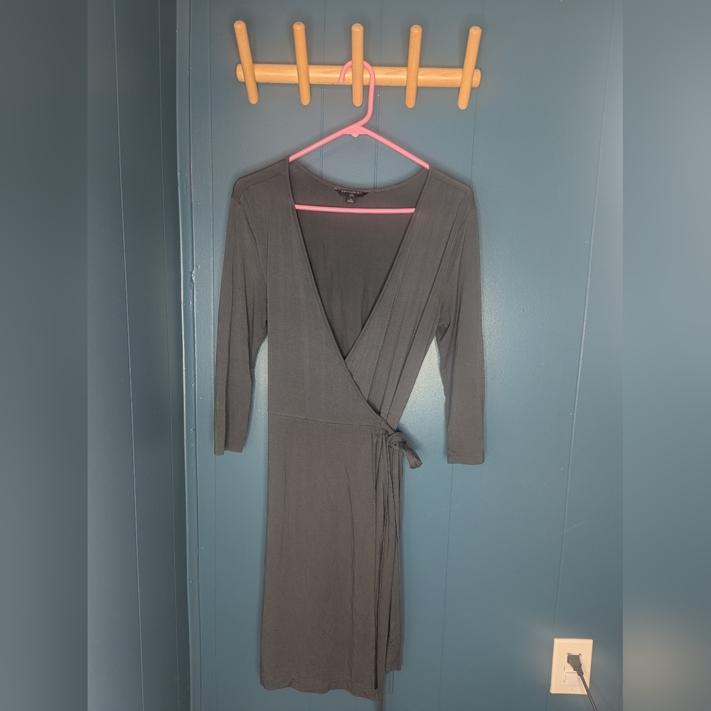 Elegant Gray Wrap Dress